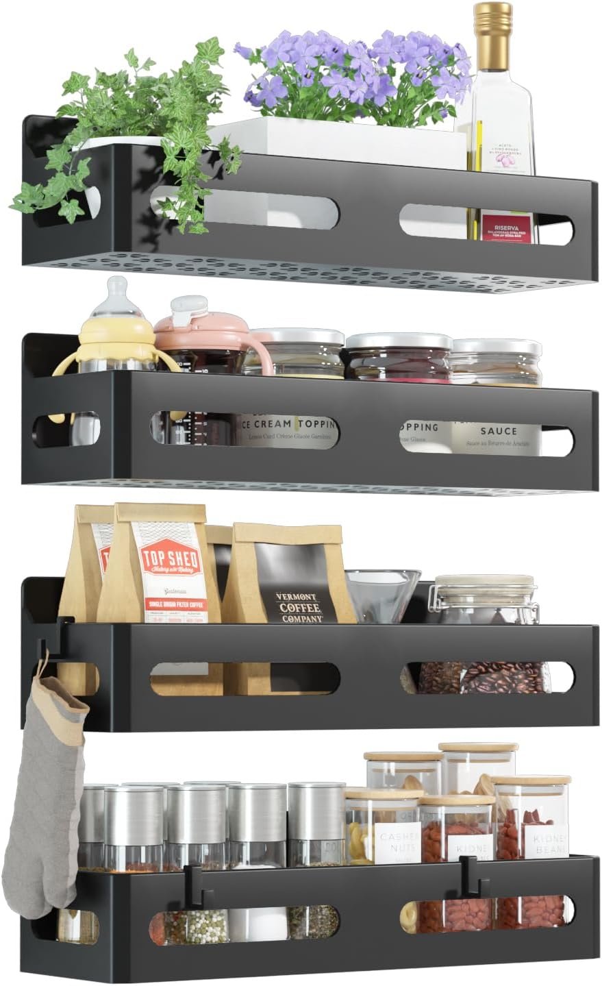 Sevenblue Magnetic Spice Rack for Refrigerator (4-Pack) product photo