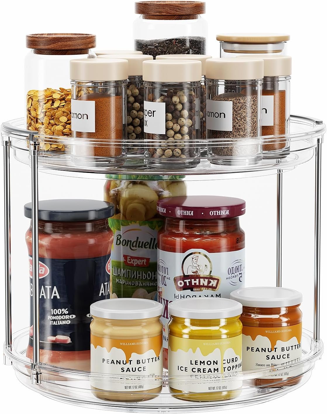 LAMU 2-Tier Lazy Susan Turntable Organizer (Clear) product photo