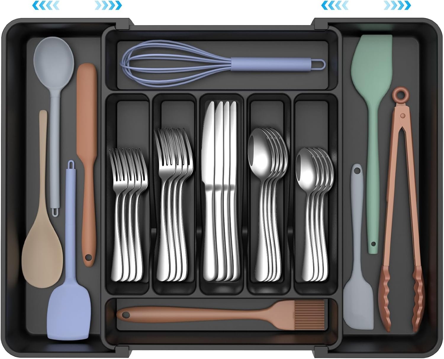 ukeetap Extra Large Expandable Silverware Organizer product photo