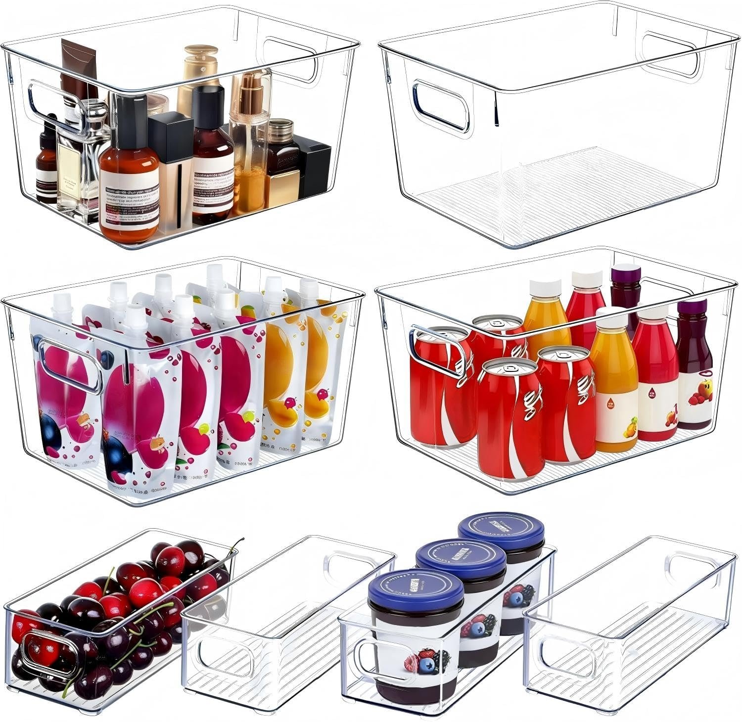 SKTEET Clear Plastic Storage Bins (Set of 8) product photo